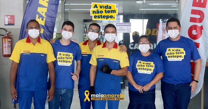 Cacique Pneus é empresa Laço Amarelo em prol da campanha “Juntos Salvamos Vidas”