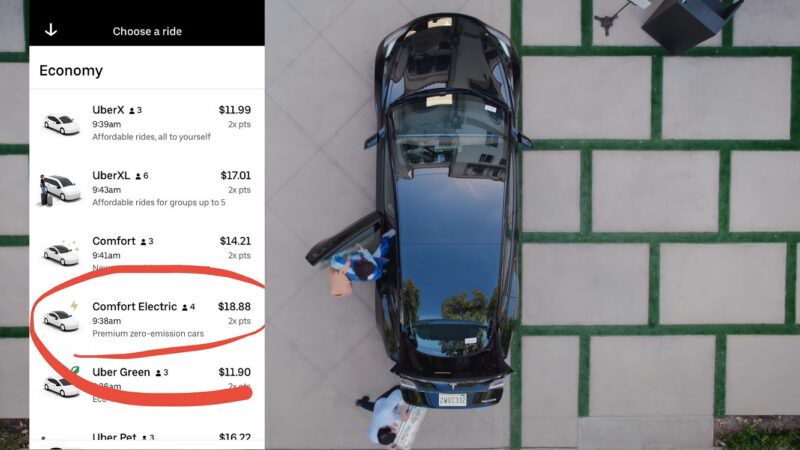 Uber lança opção Comfort Electric só com carros elétricos