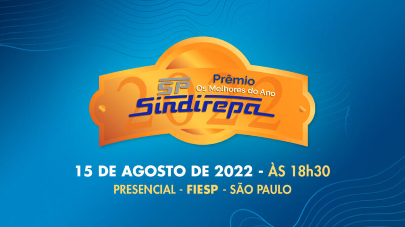 Prêmio Sindirepa-SP será presencial em 15 de agosto na sede da FIESP