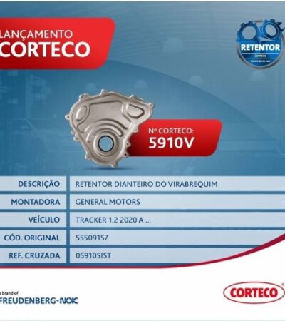 Corteco destaca retentores do virabrequim para motor 3 cilindros da GM