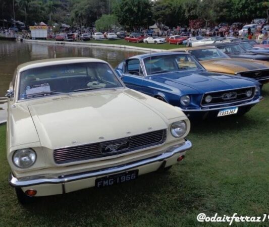 Encontro de carros antigos homenageia os 60 anos do Mustang