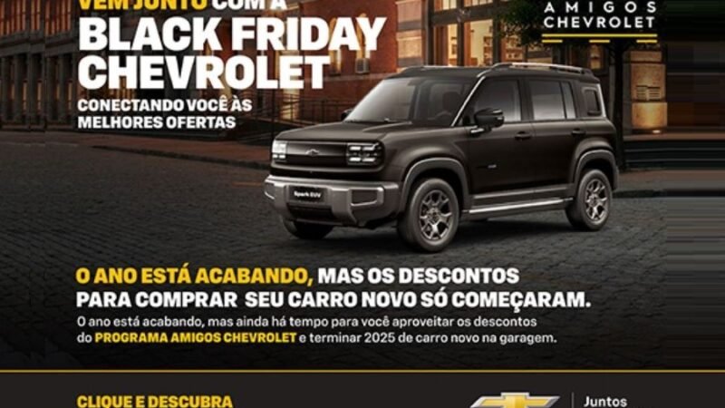 Black Friday Chevrolet contempla empresas contribuintes do SINCOPEÇAS-SP
