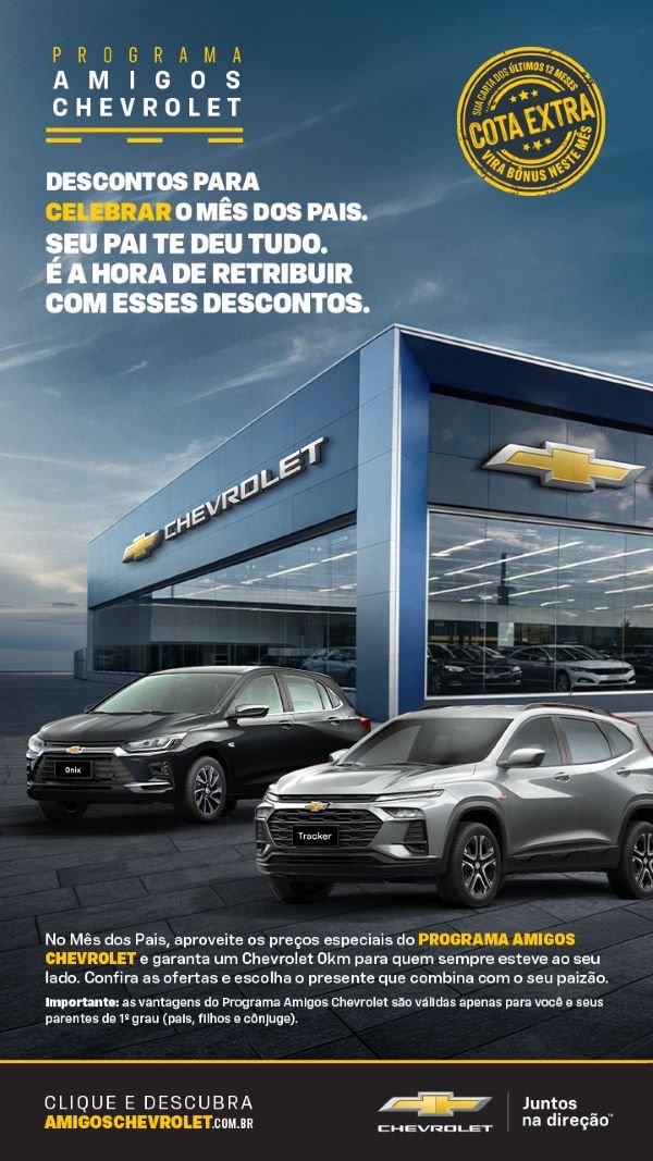 Quem é do SINCOPEÇAS-SP tem vantagem exclusiva na compra de veículos Chevrolet